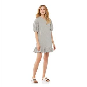 Scoop | Heather Grey Sweatshirt Dress Puff Sleeve